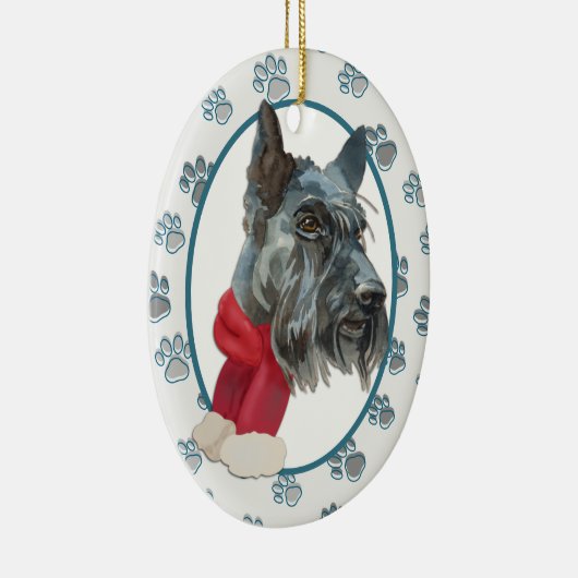 Scottish Terrier Paw Print Border Keramisch Ornament (Rechts)