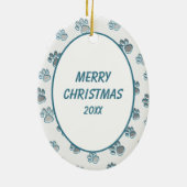 Scottish Terrier Paw Print Border Keramisch Ornament (Achterkant)