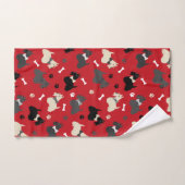 Scottish Terrier Paws and Bones Red Bad Handdoek (Handdoek)
