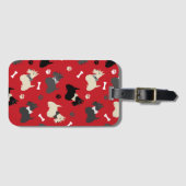 Scottish Terrier Paws and Bones Red Bagagelabel (Voorkant (horizontaal))