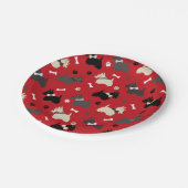 Scottish Terrier Paws and Bones Red Papieren Bordje (Gekanteld)