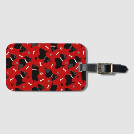 Scottish Terrier Paws and Botten Bagagelabel (Voorkant (horizontaal))