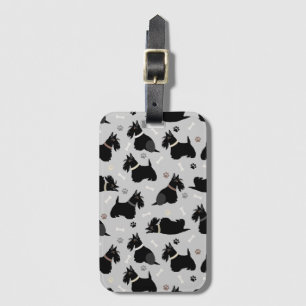 Scottish Terrier Paws and Botten Bagagelabel