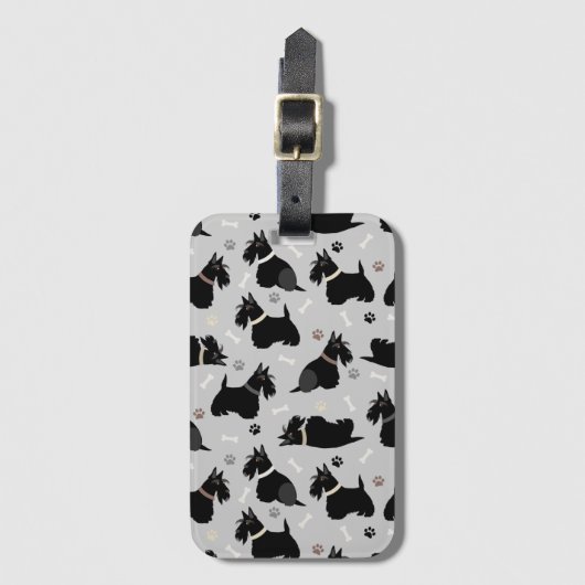 Scottish Terrier Paws and Botten Bagagelabel (Voorkant (verticaal))