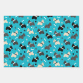 Scottish Terrier Paws and Botten Red Blue Pink Inpakpapier Vel (Voorkant 2)