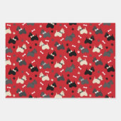 Scottish Terrier Paws and Botten Red Blue Pink Inpakpapier Vel (Voorkant)