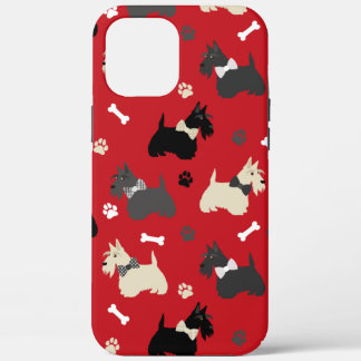 Scottish Terrier Paws and Botten Red Case-Mate iPhone Case
