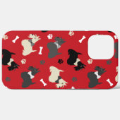 Scottish Terrier Paws and Botten Red Case-Mate iPhone Case (Achterkant (horizontaal))
