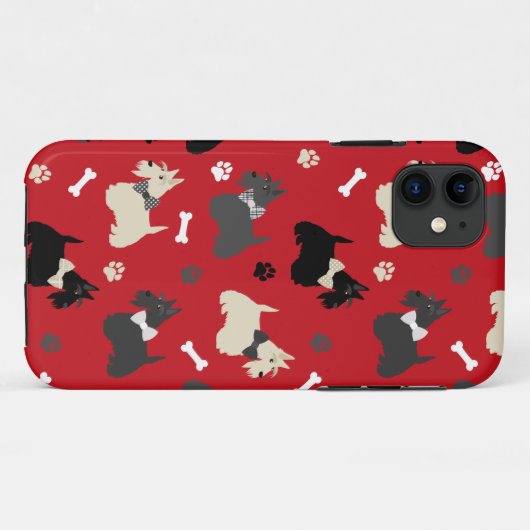 Scottish Terrier Paws and Botten Red Case-Mate iPhone Case (Achterkant (horizontaal))