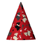 Scottish Terrier Paws and Botten Red Feesthoedjes (Achterkant)