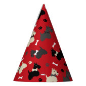 Scottish Terrier Paws and Botten Red Feesthoedjes (Links)