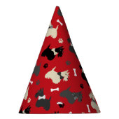 Scottish Terrier Paws and Botten Red Feesthoedjes (Rechts)