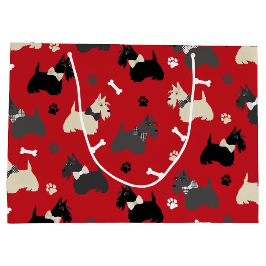 Scottish Terrier Paws and Botten Red Groot Cadeauzakje (Achterkant)