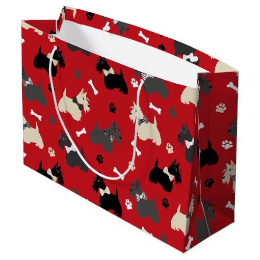 Scottish Terrier Paws and Botten Red Groot Cadeauzakje (Achterkant Gekanteld)