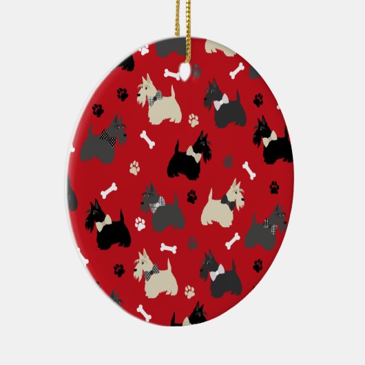 Scottish Terrier Paws and Botten Red Keramisch Ornament (Rechts)