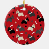 Scottish Terrier Paws and Botten Red Keramisch Ornament (Achterkant)