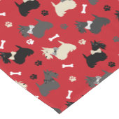 Scottish Terrier Paws and Botten Red Korte Tafelloper (Hoek)