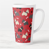 Scottish Terrier Paws and Botten Red Latte Mok (Rechts)