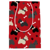Scottish Terrier Paws and Botten Red Medium Cadeauzakje (Voorkant)