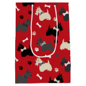 Scottish Terrier Paws and Botten Red Medium Cadeauzakje (Achterkant)