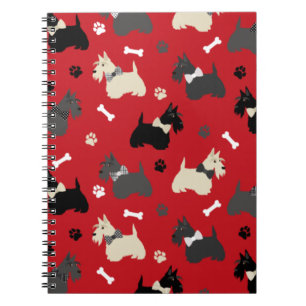 Scottish Terrier Paws and Botten Red Notitieboek
