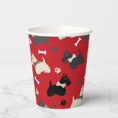 Scottish Terrier Paws and Botten Red Papieren Bekers (Achterkant)