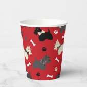 Scottish Terrier Paws and Botten Red Papieren Bekers (Links)