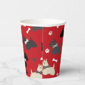 Scottish Terrier Paws and Botten Red Papieren Bekers (Rechts)