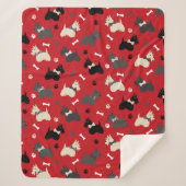 Scottish Terrier Paws and Botten Red Sherpa Deken (Voorkant)