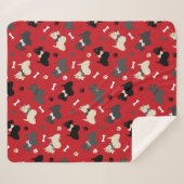Scottish Terrier Paws and Botten Red Sherpa Deken (Voorkant (horizontaal))