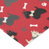 Scottish Terrier Paws and Botten Red Tafelkleed (Gekanteld)
