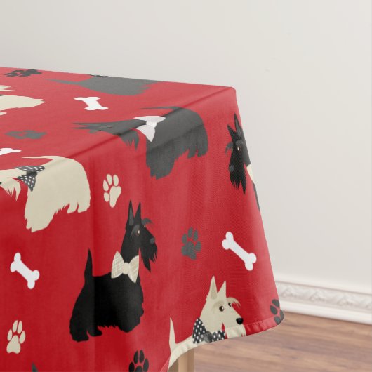 Scottish Terrier Paws and Botten Red Tafelkleed (Voorbeeld)