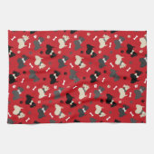 Scottish Terrier Paws and Botten Red Theedoek (Horizontaal)