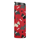 Scottish Terrier Paws and Botten Red Thermosbeker (Geroteerd rechts)