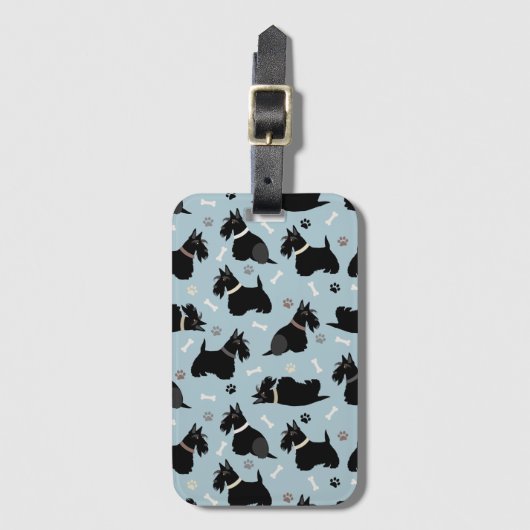 Scottish Terrier Paws en Botten Bagagelabel (Voorkant (verticaal))