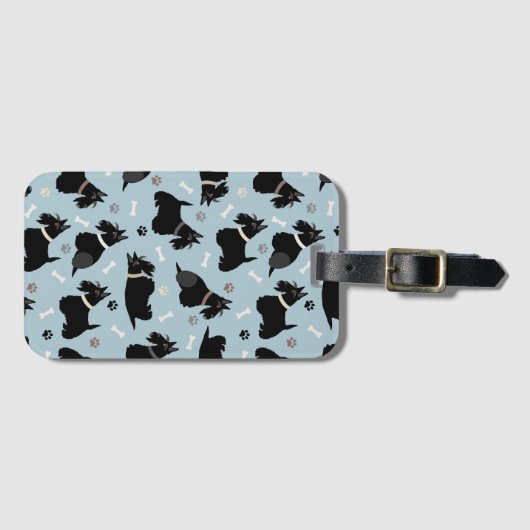 Scottish Terrier Paws en Botten Bagagelabel (Voorkant (horizontaal))