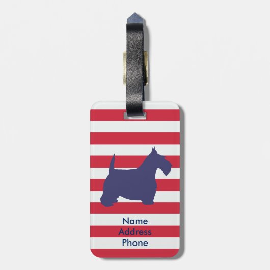 Scottish Terrier Personalize Bagagelabel (Achterkant verticaal)