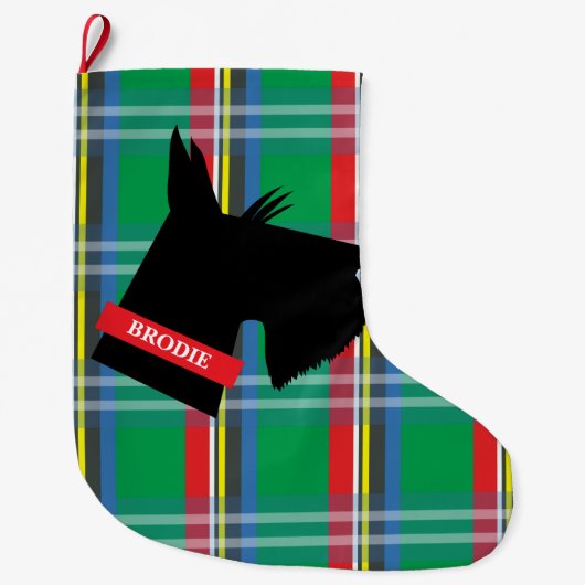 Scottish Terrier Personalized kerststopking Grote Kerstsok (Voorkant)