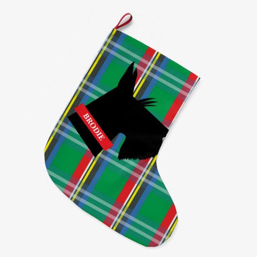 Scottish Terrier Personalized kerststopking Grote Kerstsok (Voorkant (Hangend))