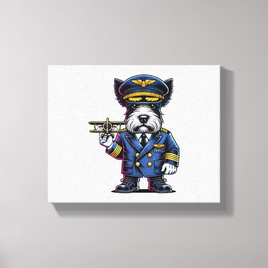 Scottish Terrier Pilot Canvas Afdruk (Voorkant)
