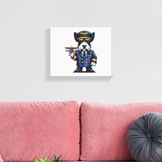Scottish Terrier Pilot Canvas Afdruk (Insitu (Woonkamer))