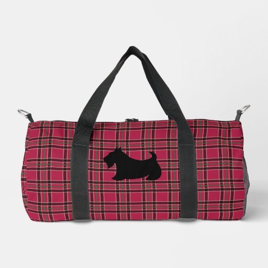 Scottish Terrier Plaid Duffel Bag Gift Plunjezak (Voorkant)