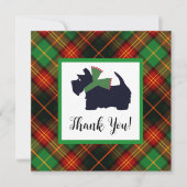 Scottish Terrier Plaid Holiday bedankkaart (Voorkant)