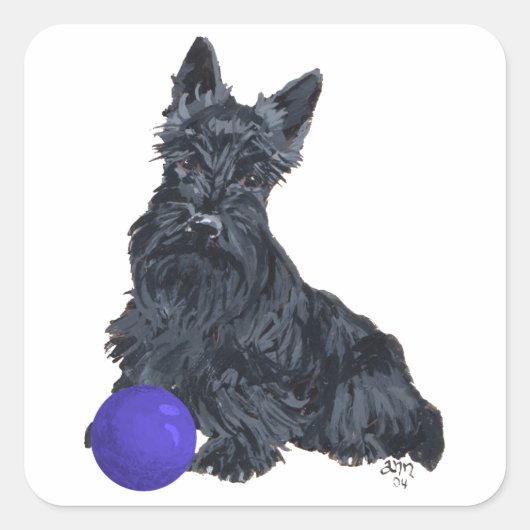Scottish Terrier Play met mij! Vierkante Sticker (Voorkant)
