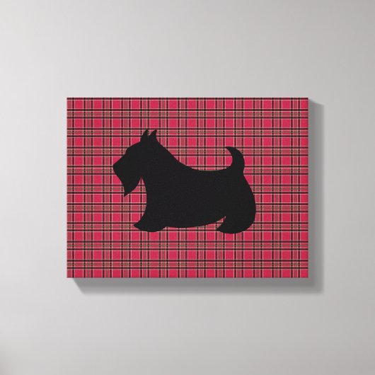 Scottish Terrier Play Wall Art Canvas Afdruk (Voorkant)