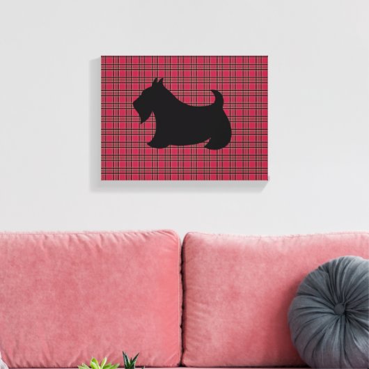 Scottish Terrier Play Wall Art Canvas Afdruk (Insitu (Woonkamer))