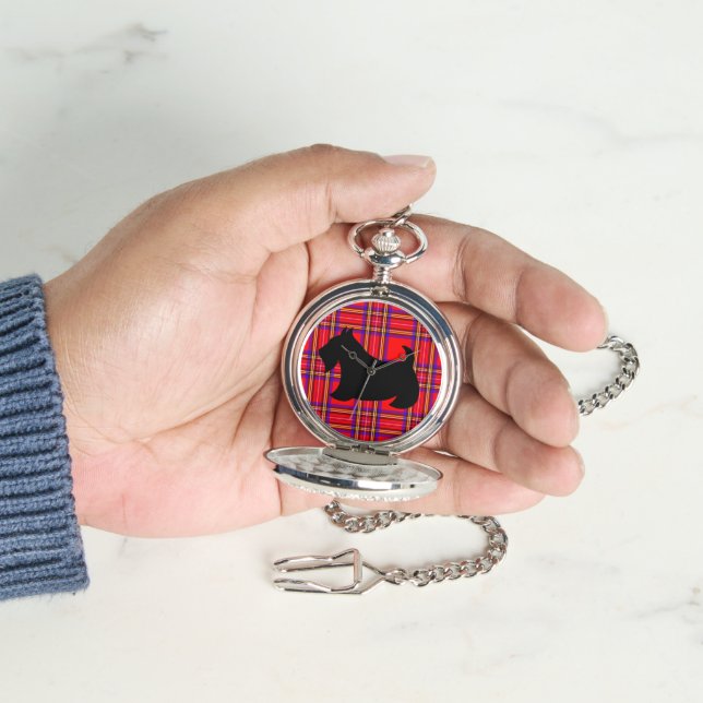 Scottish Terrier Pocket Watch Horloge (Hand)