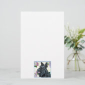 Scottish Terrier Portrait Briefpapier (Staand voorkant)
