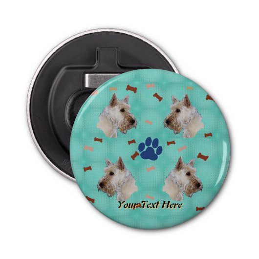 Scottish Terrier Portrait Button Flesopener (Voorkant)