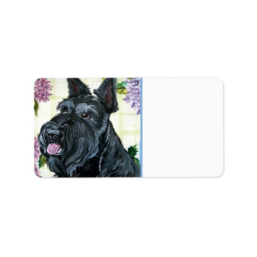 Scottish Terrier Portrait Etiket (Voorkant)